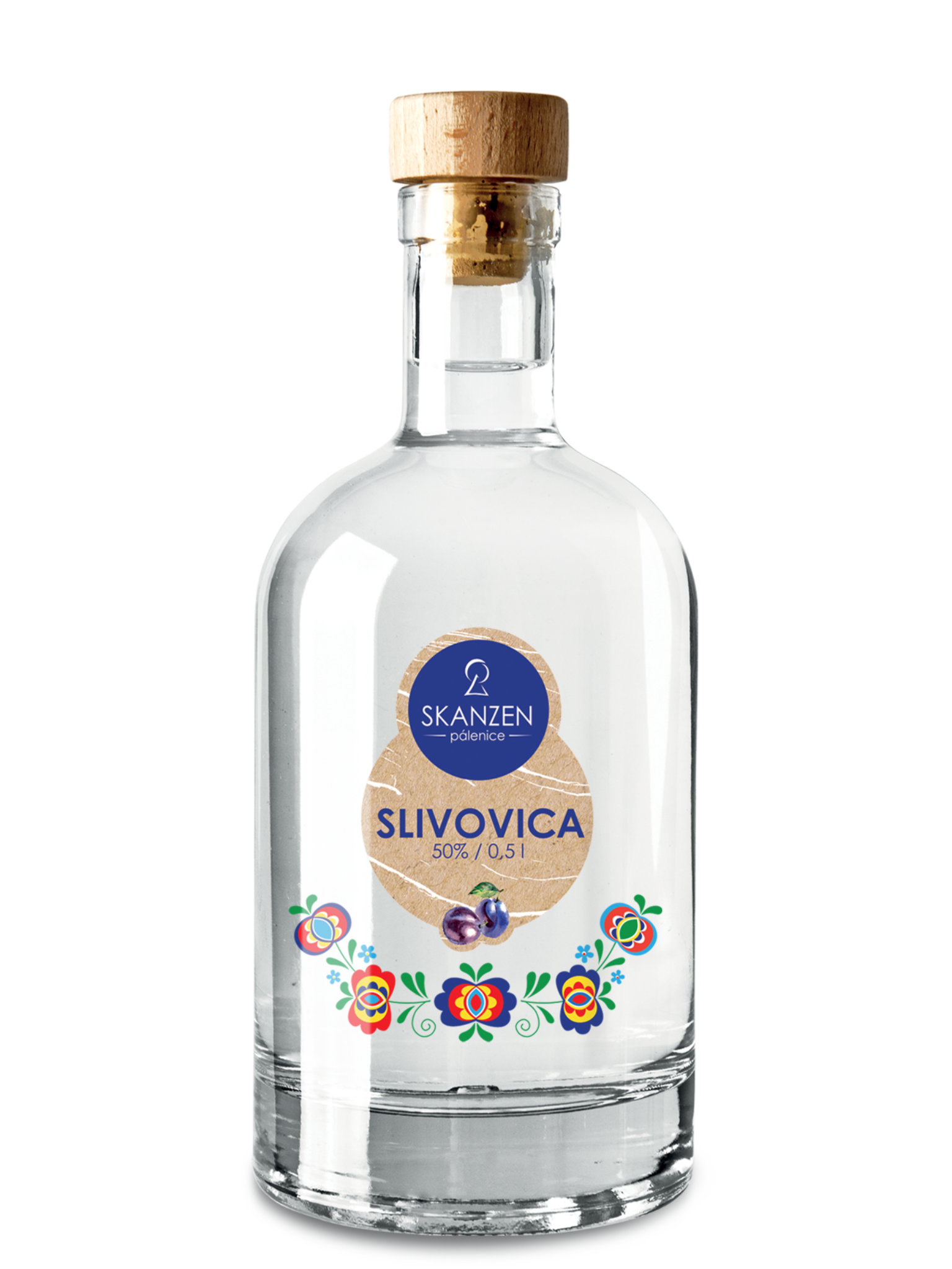Skanzen Modrá Slivovica 47% 0,5l