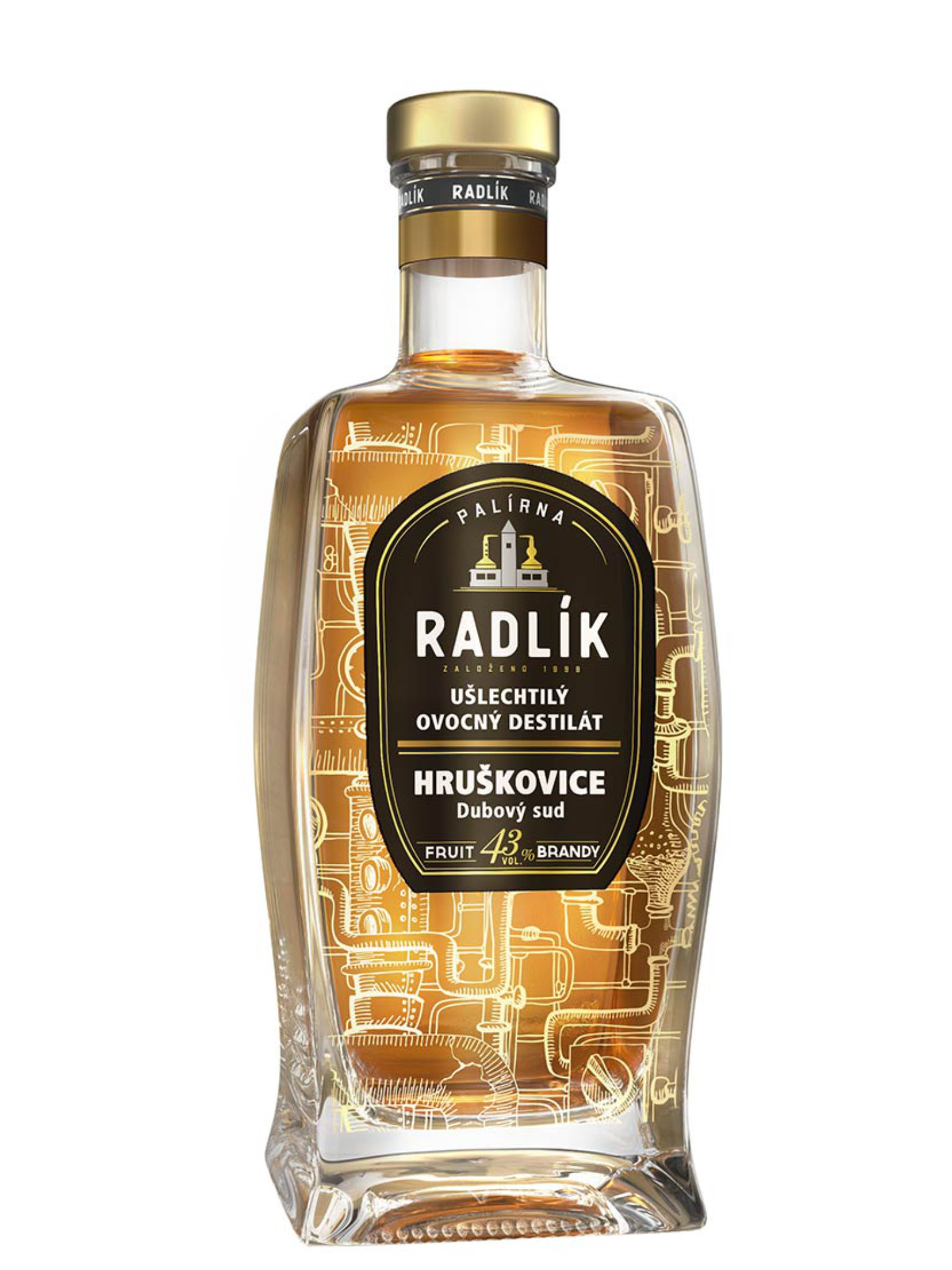 Radlík Hruškovice z dubového sudu 43% 0,5l