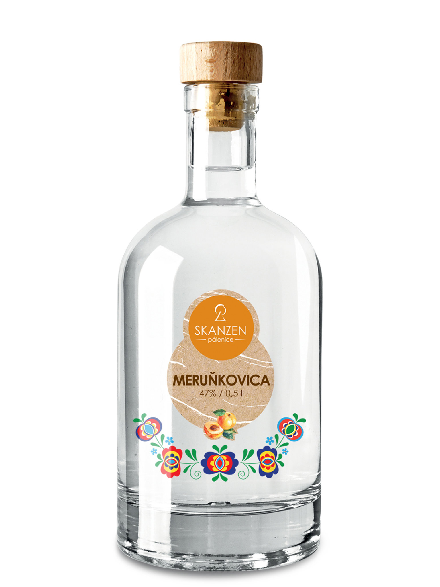 Skanzen Modrá Meruňkovica 47% 0,5l