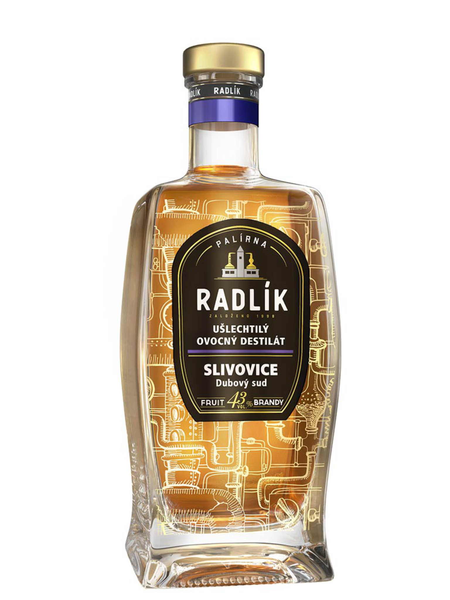 Radlík Slivovice z dubového sudu 43% 0,5l