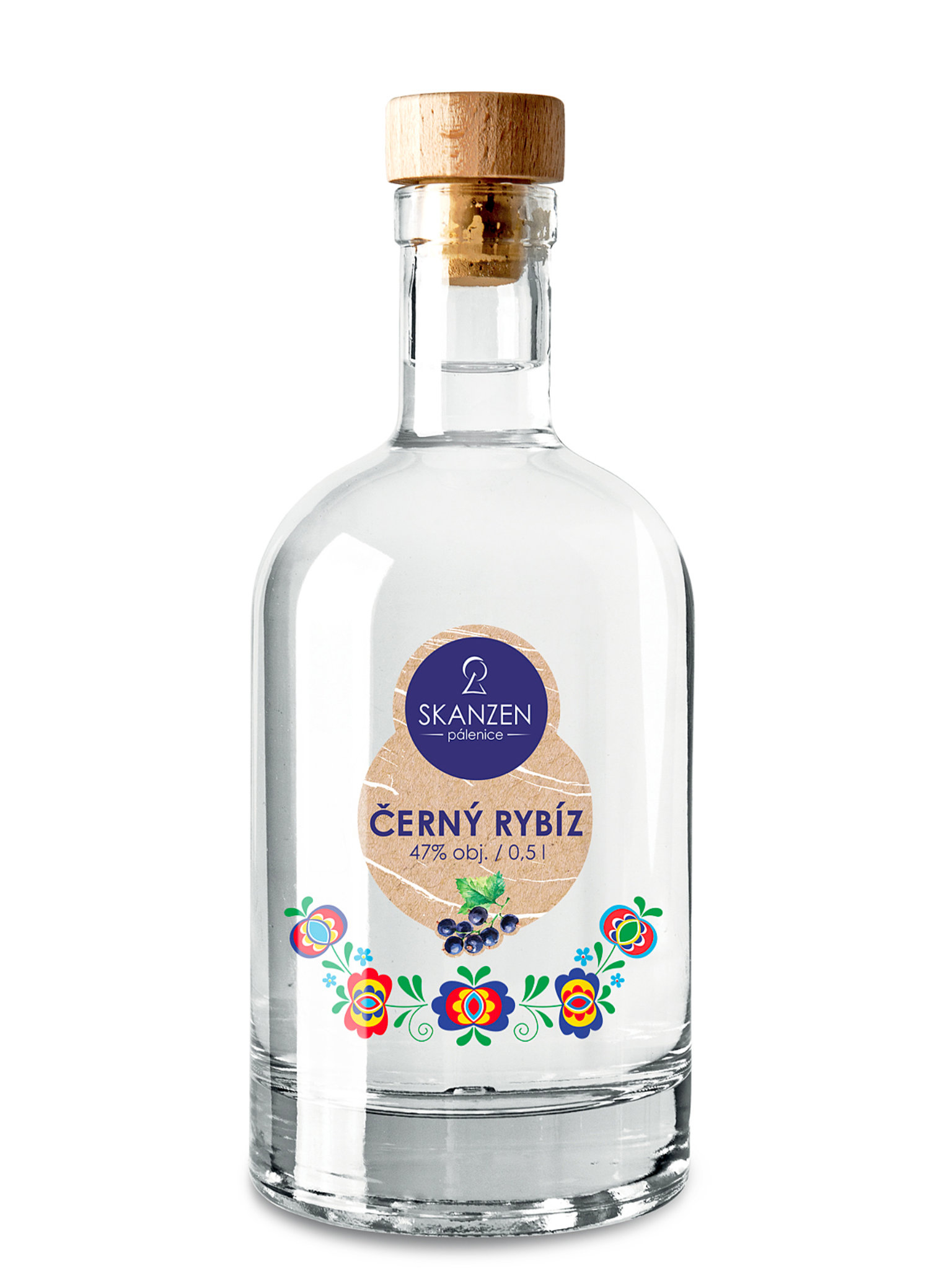 Skanzen Modrá Černý Rybíz 47% 0,5l